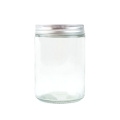 Empty 500ml round honey Airtight Glass Storage Containers jars with metal lids